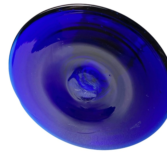 Vintage Blue Glass Candle Holders - Picture 4 of 7